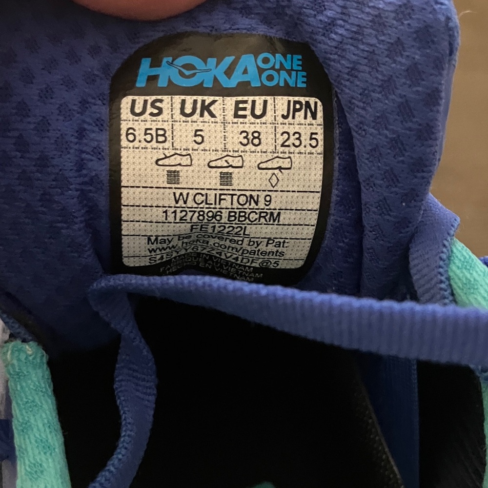 Hoka Navy and Aqua Running Shoes - Picture 2 of 4